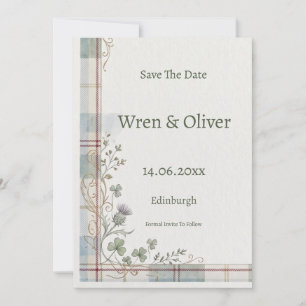 Carte de sauvegarde de date de mariage à motif flo