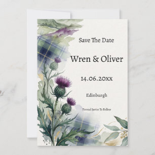 Carte de sauvegarde de date de mariage à motif flo
