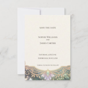 Carte de sauvegarde de date de mariage à motif flo