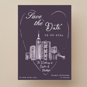 Carte de sauvegarde de date de mariage à New York