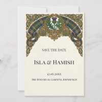 Carte de sauvegarde de date de mariage à tartan éc