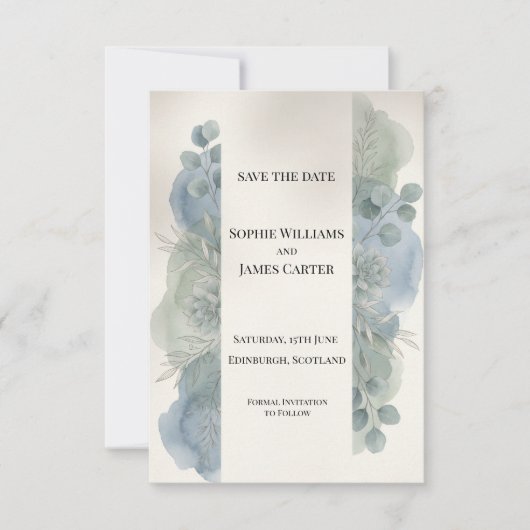 Carte de sauvegarde de date de mariage au design e (Devant)