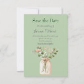 Carte de sauvegarde de date de mariage au pot de f (Devant)
