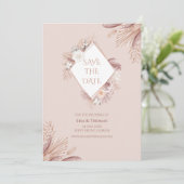 Carte de sauvegarde de date de mariage Boho Blush (Debout devant)