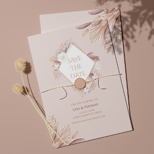 Carte de sauvegarde de date de mariage Boho Blush