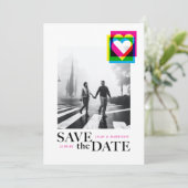 Carte de sauvegarde de date de mariage Colour Pop  (Debout devant)