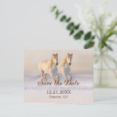 Carte de sauvegarde de date de mariage de chevaux (Debout devant)