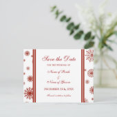 Carte de sauvegarde de date de mariage d'hiver rou (Debout devant)