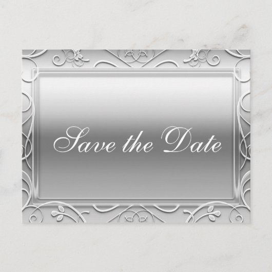 Carte de sauvegarde de date de mariage élégante et (Devant)