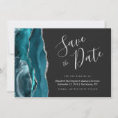 Carte de sauvegarde de date de mariage en agate bl (Devant)