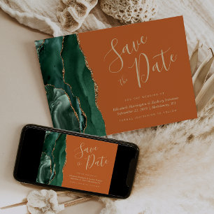 Carte de sauvegarde de date de mariage en Agate Or