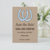 Carte de sauvegarde de date de mariage en fer à ch (Debout devant)