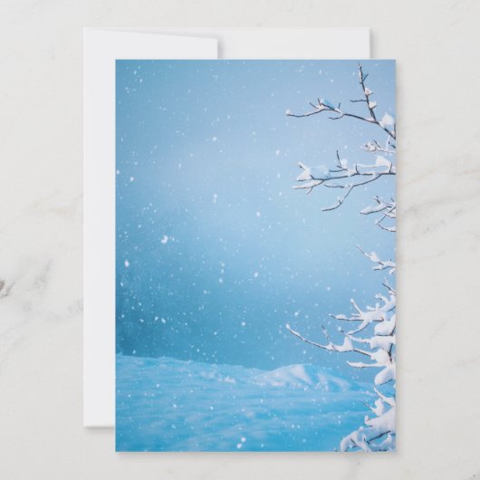 Carte de sauvegarde de date de mariage en neige hi (Dos)