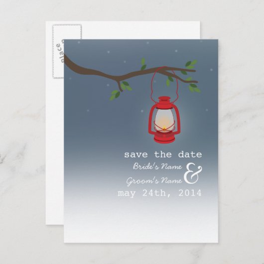 Carte de sauvegarde de date de mariage en plein ai (Devant / Derrière)