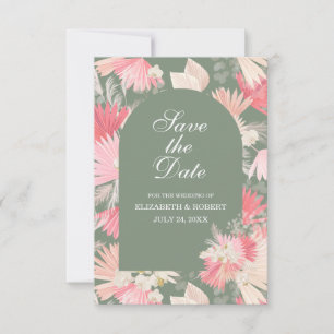 Carte de sauvegarde de date de mariage en vert pou