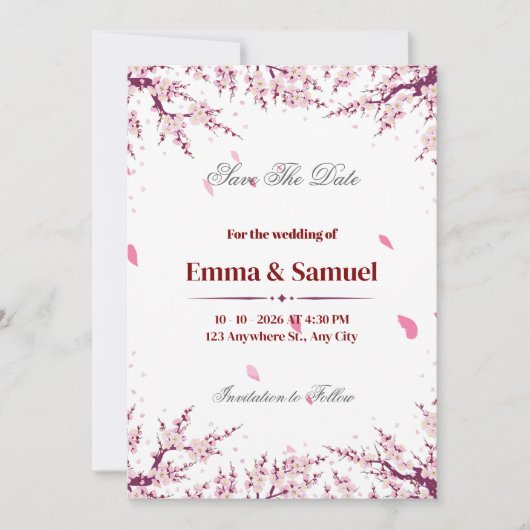 Carte de sauvegarde de date de mariage Fleur de ce (Devant)
