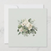 Carte de sauvegarde de date de mariage Fleurie Ver (Dos)