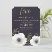 Carte de sauvegarde de date de mariage Fleurs de n (Debout devant)
