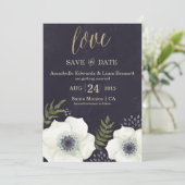 Carte de sauvegarde de date de mariage Fleurs de n (Debout devant)