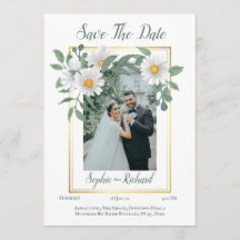 Carte de sauvegarde de date de mariage Fleurs de p