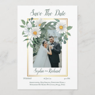 Carte de sauvegarde de date de mariage Fleurs de p