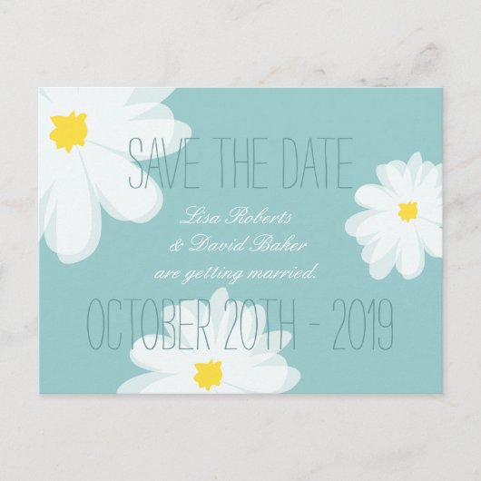 Carte de sauvegarde de date de mariage | Floral bl (Devant)
