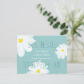 Carte de sauvegarde de date de mariage | Floral bl (Debout devant)