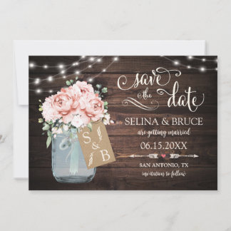 Carte de sauvegarde de date de mariage Floral Roug
