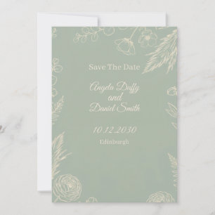 Carte de sauvegarde de date de mariage florale en 
