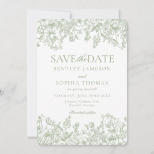 Carte de sauvegarde de date de mariage florale vin