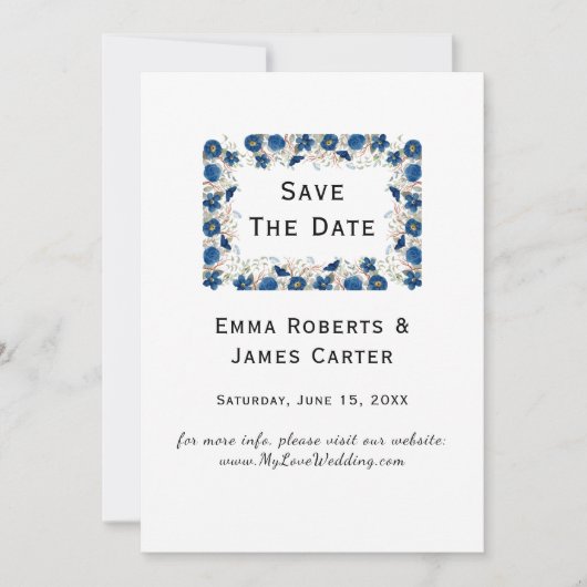 Carte de sauvegarde de date de mariage Hydrangea B (Devant)