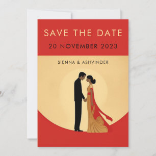 Carte de sauvegarde de date de mariage indien