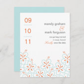 Carte de sauvegarde de date de mariage moderne à m (Devant / Derrière)