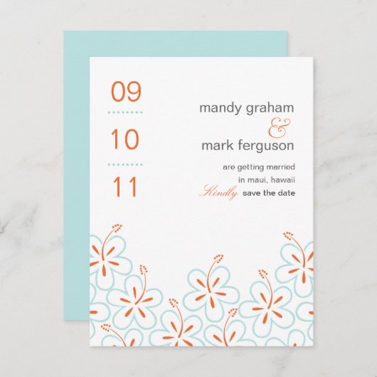 Carte de sauvegarde de date de mariage moderne à m (Devant / Derrière)