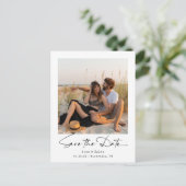 Carte de sauvegarde de date de mariage photo minim (Debout devant)