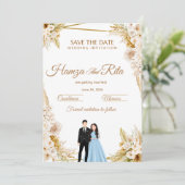 Carte de sauvegarde de date de mariage pour la pre (Debout devant)