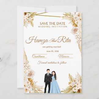 Carte de sauvegarde de date de mariage pour la pre