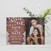 Carte de sauvegarde de date de mariage rustique LG (Debout devant)