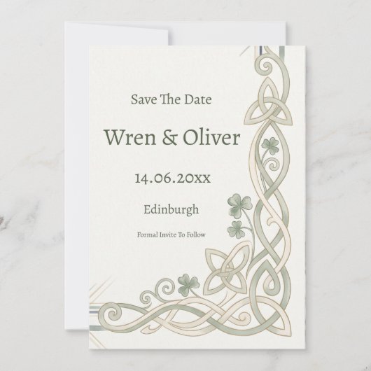 Carte de sauvegarde de date de mariage Thistle Sha (Devant)