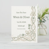 Carte de sauvegarde de date de mariage Thistle Sha (Debout devant)