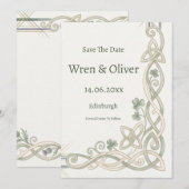 Carte de sauvegarde de date de mariage Thistle Sha (Devant / Derrière)