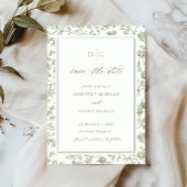 Carte de sauvegarde de date de mariage vert sauge 