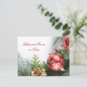 Carte de sauvegarde de date de Noël hivernal éléga (Debout devant)