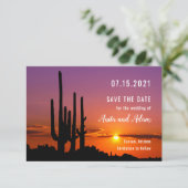 Carte de sauvegarde de date de paysage avec cactus (Debout devant)