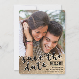 Carte de sauvegarde de date de photo d'amour scint