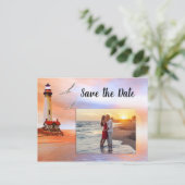 Carte de sauvegarde de date de photo de la plage d (Debout devant)