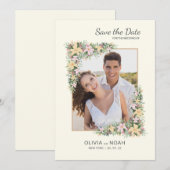 Carte de sauvegarde de date de photo de romance fl (Devant / Derrière)