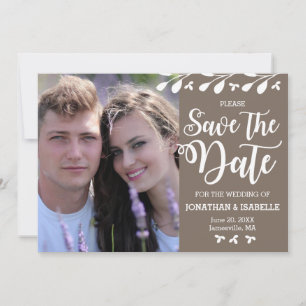 Carte de sauvegarde de date de photo florale boho 