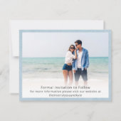 Carte de sauvegarde de date de photo moderne bleue (Dos)