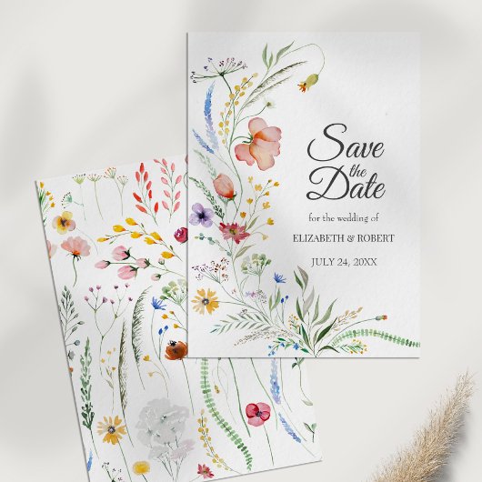 Carte de sauvegarde de date de Prairie de Fleurs S